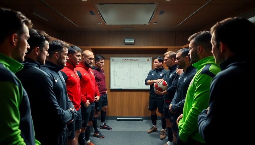 Эффективное общение в команде перед ключевым матчем - иллюстрация