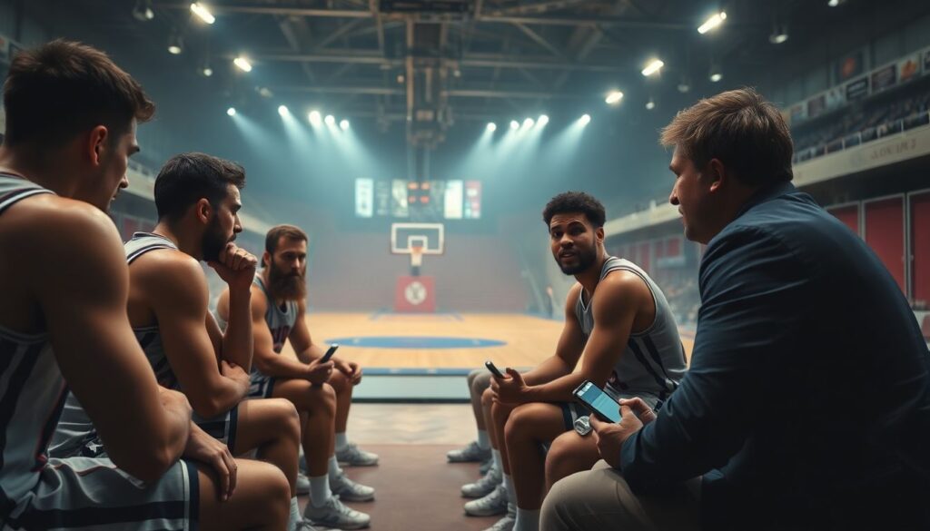 Эффективное общение в команде перед ключевым матчем - иллюстрация