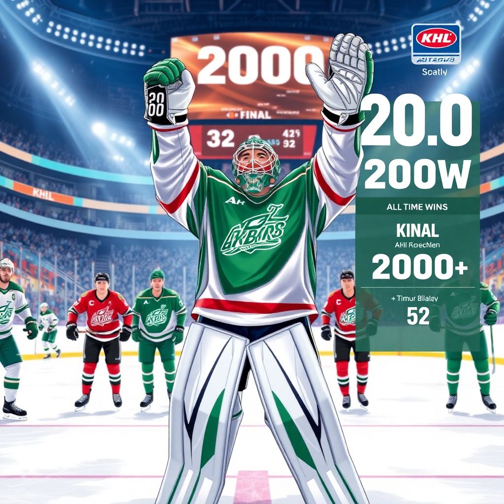 Тимур Билялов: 200 побед в КХЛ и исторический рекорд для вратаря